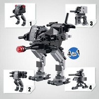 DELO TOYS Bloques de Construcción de Plástico, Ladrillos de Construcción, Uno de los 4 Robots Espaciales Combinables en 1, Modelo DIY para Niños (61001-1)