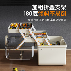 Tool Storage Box Multi Layer Transparent Lid Large Capacity Cream White Household Tool Organizer - Product Image 3
