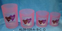 Lot de bougeoirs en verre rose dépoli en gros, motif cœur 'Je t'aime', pour bougies chauffe-plat et votives, décoration de table Saint-Valentin