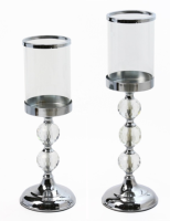 Supports de bougies modernes en fer électroplaqué et cristal, bougeoirs en verre transparent, vendus séparément ou en ensemble complet