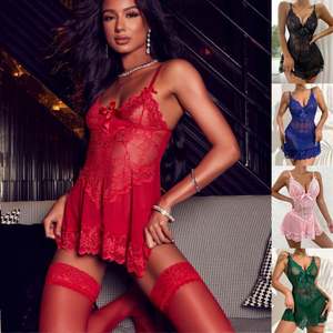 SFY2459 2025 Nueva Lencería al por Mayor, Conjunto de Tanga de Encaje Transparente para Mujer, Ropa Interior, Pantalones Cortos, Lencería Sexy para Adultos - Product Image 1