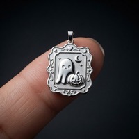 Pendentif Breloque Cadre Fantôme et Citrouille Mignons en Acier Inoxydable, Thème Halloween Effrayant, Mini Bijoux pour Collier DIY, Vente en Gros