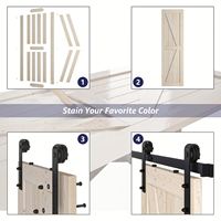 Kit de quincaillerie moderne DIY pour porte de grange en bois massif, étanche, avec moustiquaire en fibre de verre, ouverture latérale, noir, pour atelier et supermarché