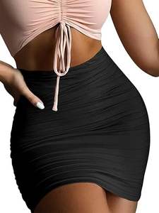 Châu Âu Và Mỹ Thời Trang Mini Pleated Váy Lụa Sữa Hai Lớp Cao Đàn Hồi Nhăn Chặt Chẽ Váy Cho Phụ Nữ - Product Image 2