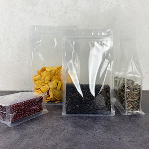 En stock pochettes en aluminium plat debout fond ziplock aluminium brillant huit sacs à joint latéral emballage alimentaire avec devant transparent - Product Image 3