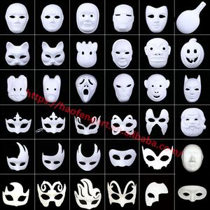 DIY Vollgesichtsmasken aus Papierfasern, weiß, bemalbar, Blanko-Maske, Maskerade, Halloween-Party, Vollgesichtsmasken - Product Image 1