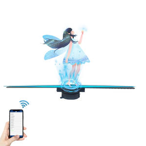 MissYou High Tech 43cm Include Remote <b>Bluetooth</b> Advertising Display Hologram <b>Projector</b> 3D Hologram Fan for Exhibition Christmas - Product Image 1