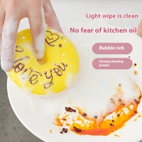 Éponge à vaisselle magique en forme de beignet, tampon à récurer, chiffon en pulpe de bois pour le nettoyage de la cuisine, brosse à vaisselle, épurateur de casseroles