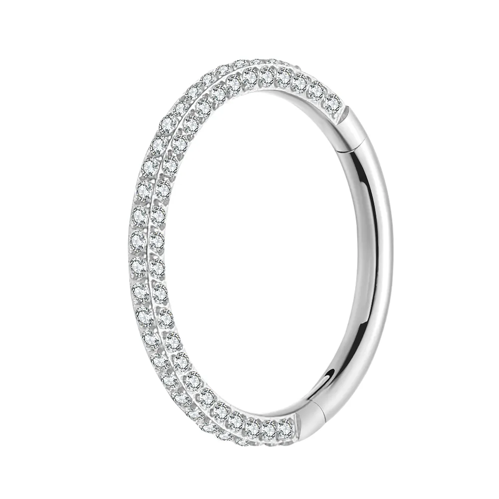 Хирургическое кольцо для носа 316L, сегментное кольцо для носа с фианитом, кольцо для пирсинга носа для женщин, Золотое