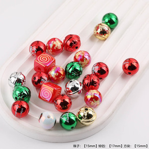 Mixed Christmas <b>Acrylic</b> Beads Snowman Print Round And Cube Shapes For Jewelry Making DIY Accessories 37086 - Product Image 3