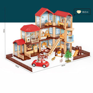Casa <span class=keywords><strong>de</strong></span> Muñecas <span class=keywords><strong>de</strong></span> Diseño Innovador, Simulación <span class=keywords><strong>de</strong></span> Villa <span class=keywords><strong>Castillo</strong></span>, Juego <span class=keywords><strong>de</strong></span> Muebles en Miniatura, Juguetes - Product Image 2
