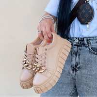Grande taille à lacets semelle épaisse souple plate-forme Logo personnalisé marque augmentation de la taille confort Femme fille chaussure décontractée femmes