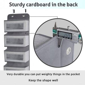 Sac de rangement suspendu personnalisable en non-tissé sérigraphié pour porte, sac de rangement multicouche suspendu pour armoire - Product Image 3