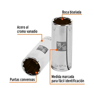 Clé à douille longue BOX 6 de 15/16 po, 12 points, entraînement 1/2 po, TRUPER - Product Image 2