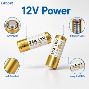 Batteria Alcalina 23A 12V ad Alta Capacità e Lunga Durata A23 <span class=keywords><strong>MN21</strong></span> per Telecomandi Apriporta Garage, Campanelli e Elettrodomestici, Conforme ROHS - Product Image 3