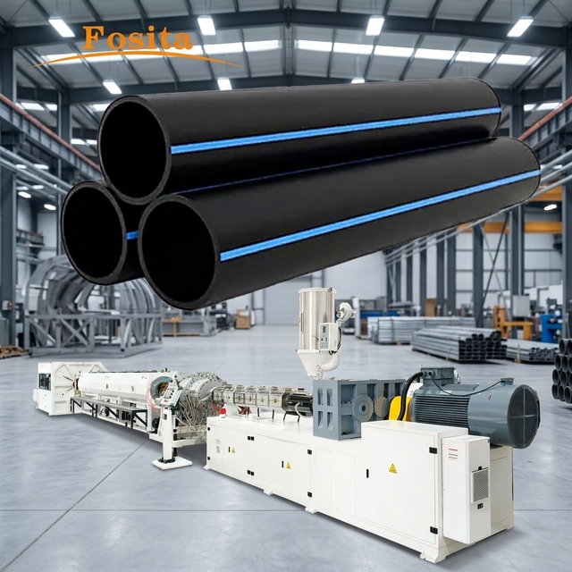 Medium Diameter 75-250mm HDPE PE Pipe Extrusion Machine Production Line PLC Engine Gearbox for Municipal Water/Gas Fully