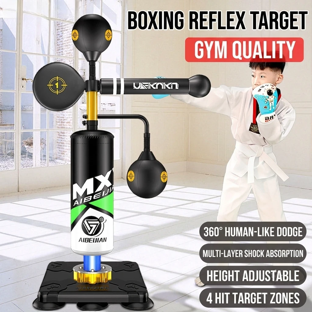 Verde 2021 [Pala y puño de doble bola] Objetivo de reflejos de boxeo para niños