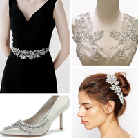 Vente en gros Asfour 88888 cristal naturel verre appliques feuille perle mariée coiffure robes accessoires pour les occasions de mode