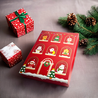 Calendrier de l'Avent Personnalisé pour les Fêtes de Fin d'Année, Boîte Cadeau en Papier UV avec Sérigraphie et Marquage à Chaud de Votre Logo