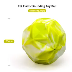 Toptan İki Renkli Elastik Top TPR Evcil Hayvan Oyuncağı Dayanıklı Dahili Ses Çıkaran İnteraktif Köpek Çiğneme ve Diş Temizleme Oyuncağı Köpek Oyunu İçin - Product Image 5