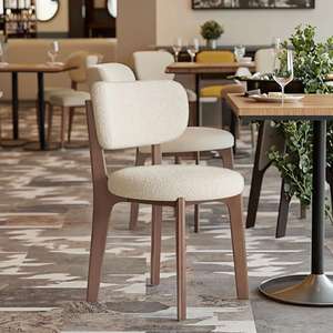 Dendro Vintage Solid Wood Dining <b>Chair</b> Handcrafted Eco-Friendly <b>Retro</b> Design with Velvet Upholstery for Restaurants Cafes Hotels - Product Image 2