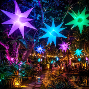 Multi Color <b>LED</b> Inflatable <b>Star</b> Hanging Colorful <b>Lighting</b> <b>Star</b> Balloon for Decoration - Product Image 4