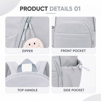 Tas Ransel Olahraga Kasual Anti Air Logo Kustom Pabrik JIANGLIDA Kapasitas Besar Multi Kantong Ergonomis untuk Pelajar Wanita