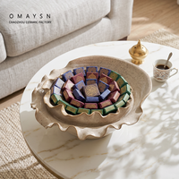Assiette à fruits en céramique Omaysn, assiettes en forme de fruits en céramique, assiettes en porcelaine, assiette à fruits en céramique multicolore émaillée, artisanale