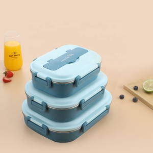 Bán Sỉ Hộp Đựng Thực Phẩm 4-5 Ngăn Tái Sử Dụng Hộp Cơm Bento Người Lớn Đi Học Trẻ Em Bằng Nhựa Cách Nhiệt Kín Khí + Thép Không Gỉ - Product Image 6