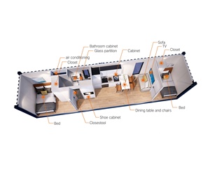 Fournisseur d'usine certifié CE U/L SAA 30 ㎡   <span class=keywords><strong>Maison</strong></span> conteneurisée 20 pieds/40 pieds - Product Image 6