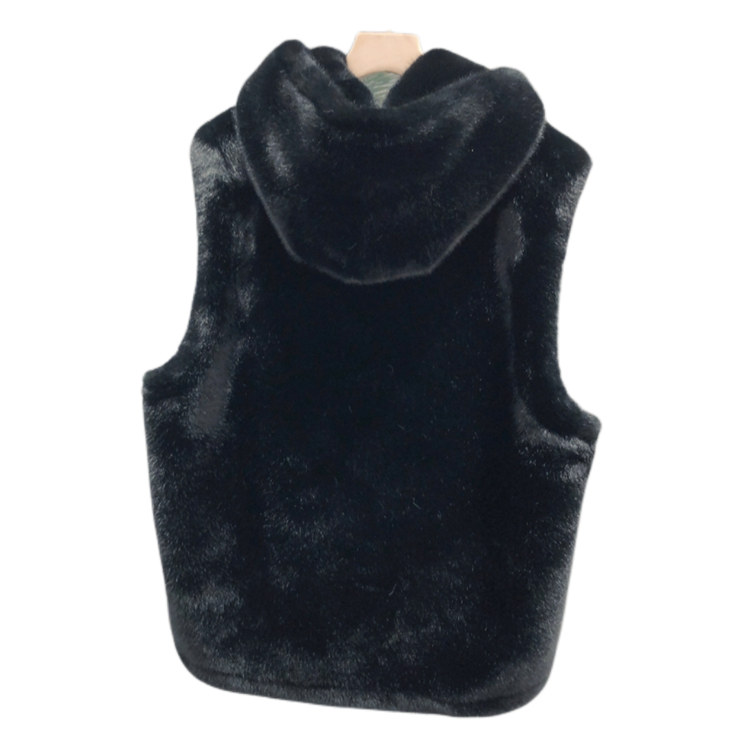 Winter Warm faux Fur Gilet Outerwear waistcoat Men Hooded mink fur Vest zipper Black Classic Men's Hooded Vest