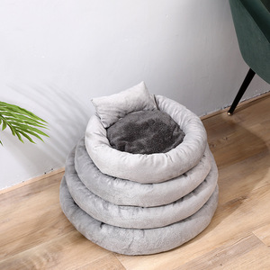 Großhandel Modernes Einfarbiges Samt-Haustierbett Winter Warmes Plüsch-Fleece Maschinenwaschbares Weiches Hundebett Heizung für Kleine Mittelgroße Hunde Katzen - Product Image 4