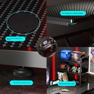 Modern Simple Double Desktop E-Sports <strong>Table</strong> Chair Enhanced Gaming Experience Home Student Writing Office Metal <strong>Computer</strong> Desk - Product Image 5