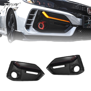 ฝาครอบไฟตัดหมอกหน้าสำหรับ Honda <span class=keywords><strong>Civic</strong></span> 2017-2021 FC FK ชุดไฟเลี้ยว LED  ชุดแต่งกันชน 71108-TGG-A20 แบบเสียบใช้งานได้ทันที - Product Image 1