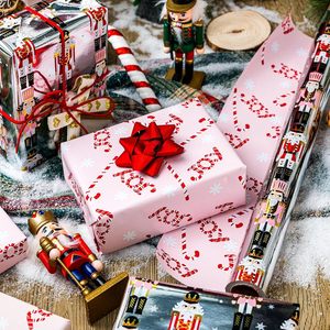 Christmas red and pink double-sided walnut-shaped guard <b>pattern</b> aluminum-coated <b>paper</b> <b>paper</b> gift wrapping <b>paper</b> - Product Image 4
