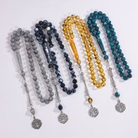 Résine acrylique lucite pierre naturelle 45 perles de prière musulmanes arabes du Moyen-Orient, chapelet à main, cadeau de prière quotidienne