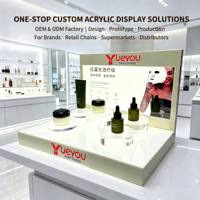 Exhibidor de Escritorio Acrílico Personalizado de 5 Niveles con LED, para Cosméticos de Belleza, Fácil de Montar, para Uso Comercial