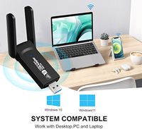 SYONG 1300Mbps USB WiFi Adaptörü, Masaüstü Bilgisayarlar için Sürücüsüz Kablosuz Ağ Adaptörü, Çift Bant 2.4G&5.8G, Win11/10 ile Uyumlu