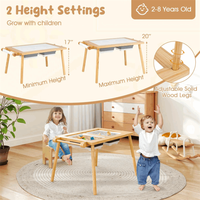 Blocs de construction en bois pour enfants Table sensorielle Table d'activité et ensemble de chaises en bois pour enfants