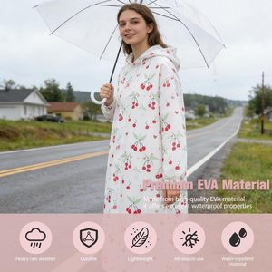 Imperméable 100% étanche et coupe-vent pour adultes, en plastique imprimé, pour les jours de pluie - Product Image 4