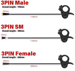 Accélérateur à <span class=keywords><strong>pouce</strong></span> WuXing 300X pour vélo électrique, accélérateur à doigt gauche/droite, 3 broches, 24V 36V 48V 60V 72V, tension universelle, pièces <span class=keywords><strong>de</strong></span> vélo électrique - Product Image 5