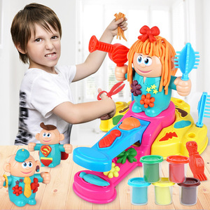 3D peluquería arcilla loco barbería tema plastilina molde herramienta conjunto DIY juguete arcilla juguetes juego de imitación juguete pelo traer caja alegre - Product Image 2