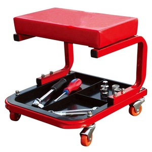 Siège d'atelier roulant rembourré en mousse avec plateau à outils, <span class=keywords><strong>tabouret</strong></span> de mécanicien robuste pour garage avec roulettes pivotantes - Product Image 3