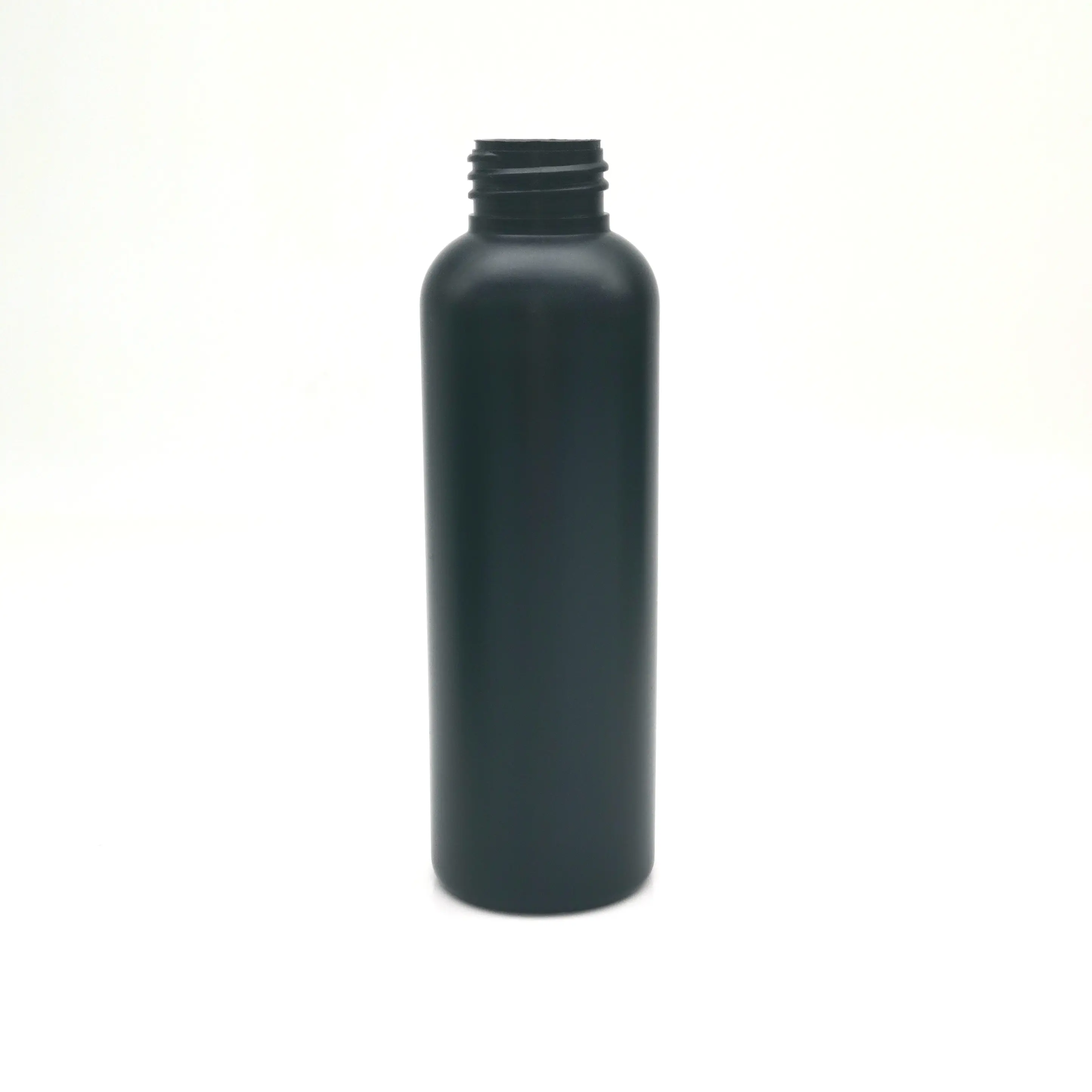 La bottiglia cosmetica nera opaca 120 ml 4 oz svuota la bottiglia di plastica nera con lo spruzzo di bambù per il cosmetico