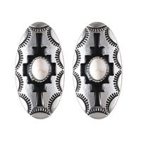 Meilleure vente en gros de boucles d'oreilles en pierre aztèque occidentale pour femmes sud-ouest rose noir turquoise blanc rouge jaune mode