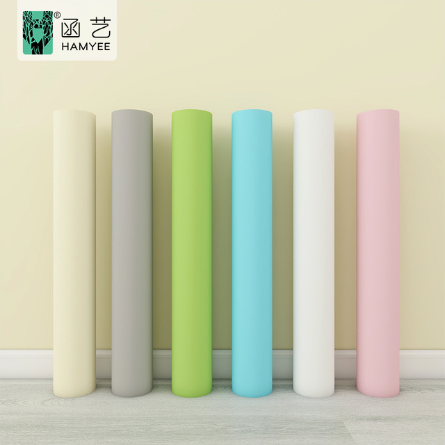 Solid Color Wallpaper 3d Bedroom Pvc Wall Stick and Peel Living Room Background Wall Paper for Home Decoration