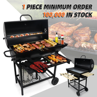 Barbecue Chariot Commercial Portable à Charbon de Bois pour Fêtes et Jardin Extérieur