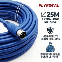 25M 8-Pin Mini-DIN Verlängerungskabel (Stecker auf Stecker) – Professionelles Industriekabel-Set / Kabelboom-Kabelbaum-Kit