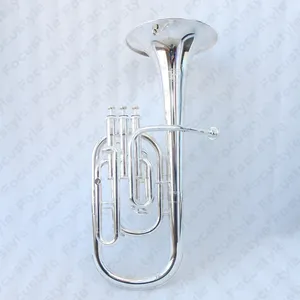Tenor profesional de primera clase y <span class=keywords><strong>trompeta</strong></span> alta, cuerno Eb plateado económico a la venta - Product Image 2