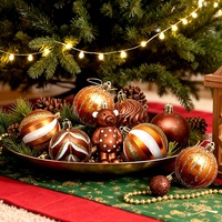 Nouveaux ensembles de boules de décoration de Noël de 6 cm, imperméables, ornements pour sapin de Noël, boîte en papier, boules de Noël